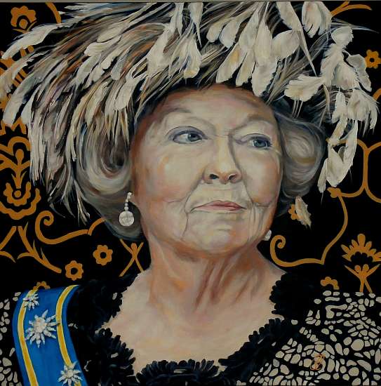 Carla van Lieshout, schilder en teken cursus brabant staatsie portret van Koning Willem Alexander en andere leden van het koninklijkhuis , koninklijke reizende expositie.