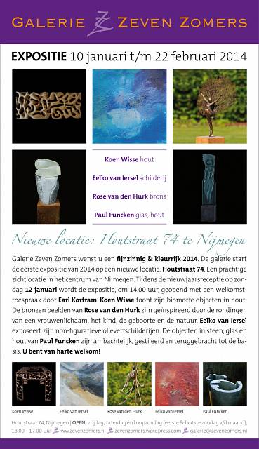 galerie Zeven Zomers jan/feb expositie galerie Zeven Zomers Nijmegen