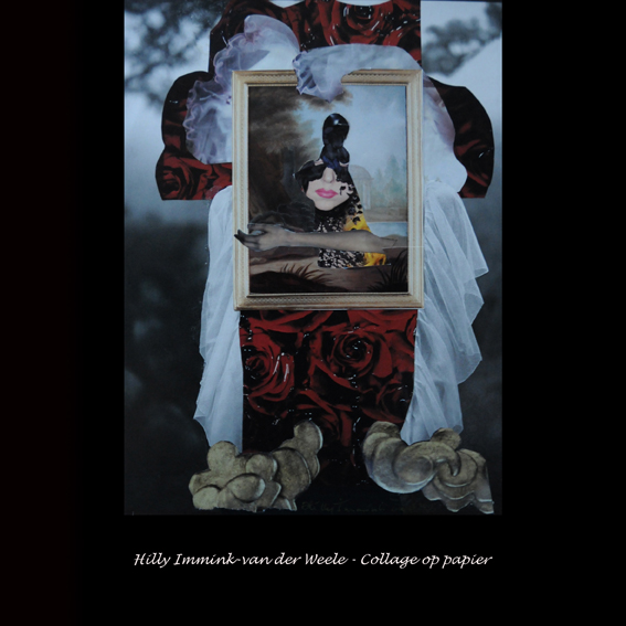 Hilly Immink-van der Weele  EIGENWIJZE Verknipte en Verscheurde Schatten-collages en assemblages op MDF en glazen dozen