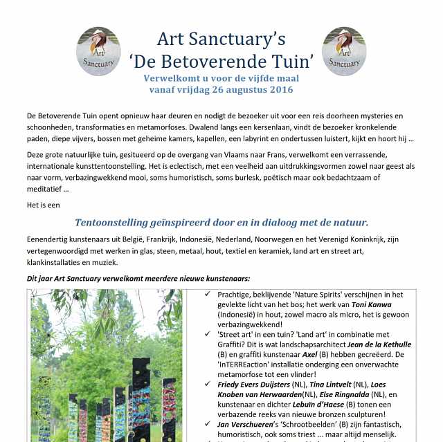 Tina Lintvelt Art Sanctuary's Betoverende Tuin
