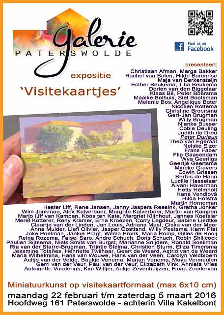 Galerie Paterswolde Intermezzo: Open expositie VISITEKAARTJES