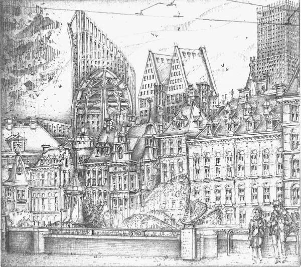 Pennings Dirk Urban Sketch tekeningen van nederlandse straten en pleinen (2)