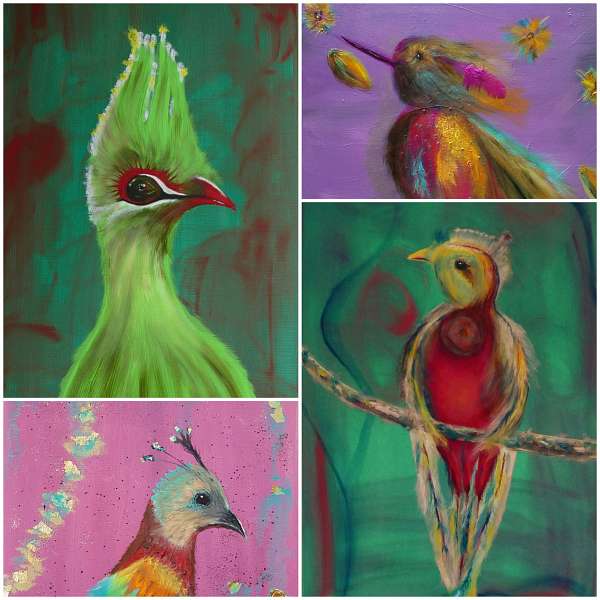 Margriet Monks expositie schilderijen vogels en portretten