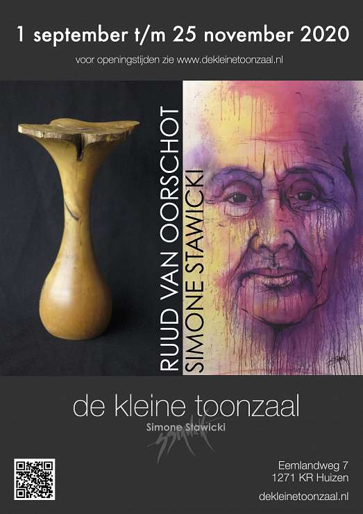 Simone Stawicki Expositie Ruud van Oorschot (houten schalen en vazen) en Simone Stawicki (schilderijen)