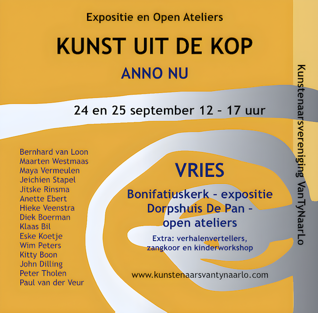 John Dilling Expositie leden kunstenaarsvereniging VTNL, “Kunst uit de Kop” Vries (Dr.)