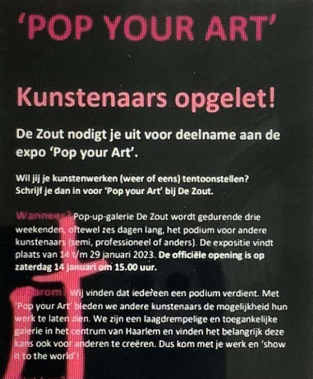 Patrick Buis Pop-up-Art De Zout In Haarlem