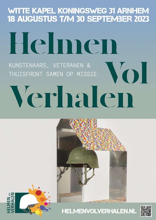 Kunstconstructie Expositie Helmen Vol Verhalen in de Witte Koning Kapel, Koningsweg 31, Schaarsbergen (Arnhem)
