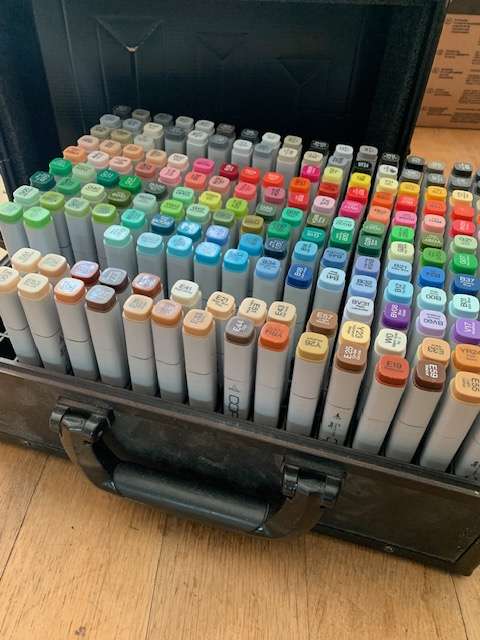 Koffer met 180 COPIC markers!