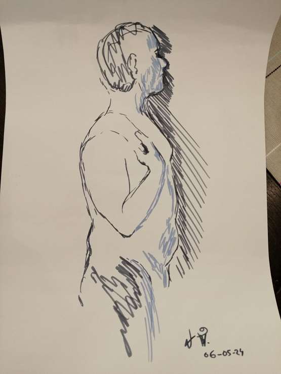 (M/36) Mannelijk naakt model aangeboden voor teken/schilderworkshops